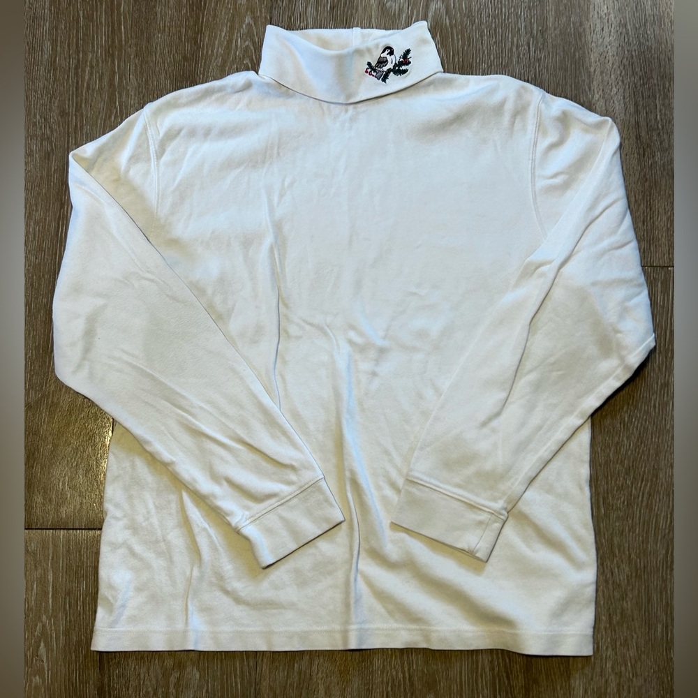 Vintage embroidered holiday turtleneck